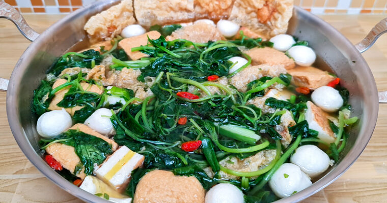 One Pot Spinach Soup with Fishball