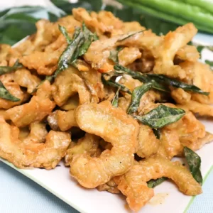 crispy salted egg bitter gourd recipe square